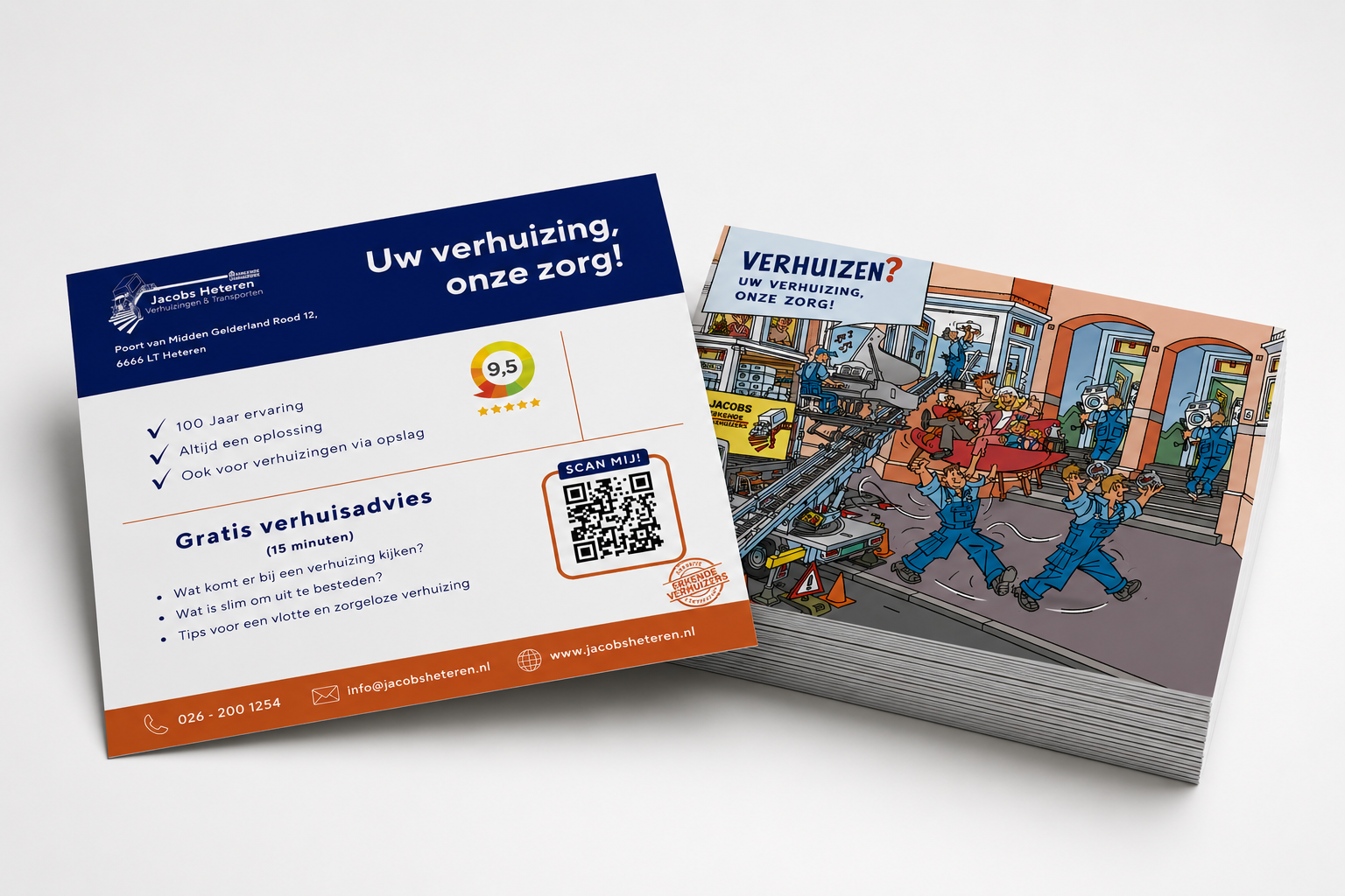 Voorbeeld PostLeads postkaart voor Jacobs Heteren
